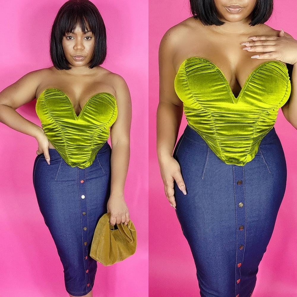 "Jaded" Backless Bustier top